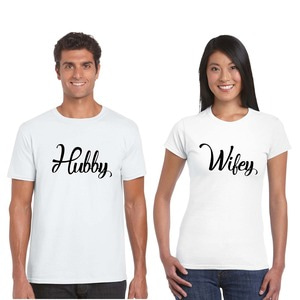 [2set] Hubby-Wifey 커플티 / 커플티,반팔커플티셔츠,웨딩촬영티셔츠,커플여행티,반티,100일선물,남자친구선물,여자친구선물