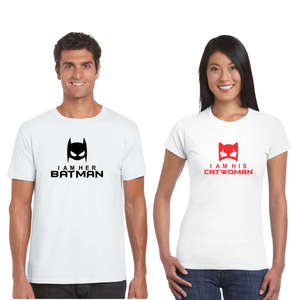 [2set] Batman-Catwoman 배트맨-캣우먼 커플티 / 커플티,반팔커플티셔츠,웨딩촬영티셔츠,커플여행티,반티,100일선물,남자친구선물,여자친구선물