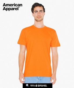 2001W ORANGE 주황색 라운드 면티 / 베이직면티셔츠 아메리칸 어페럴 USA핏 라운드면티셔츠