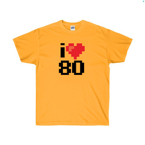 TRC041 러브80티셔츠, 주황색 사랑커플티, 커플티 /그래픽반팔티셔츠, 라운드면티, 라운드반팔티, 기본면티셔츠, 반팔티셔츠