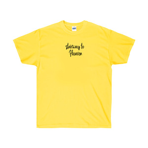 TRC0124  Stairway to heaven 천국티셔츠, 노랑색, 커플티 /그래픽반팔티셔츠, 라운드면티, 라운드반팔티, 기본면티셔츠, 반팔티셔츠