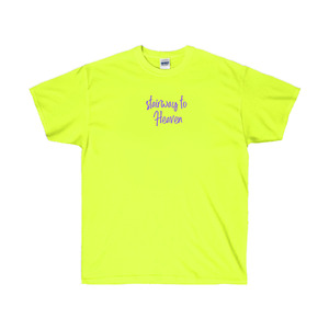 TRC0129  Stairway to heaven 천국티셔츠, 형광노랑색, 커플티 /그래픽반팔티셔츠, 라운드면티, 라운드반팔티, 기본면티셔츠, 반팔티셔츠