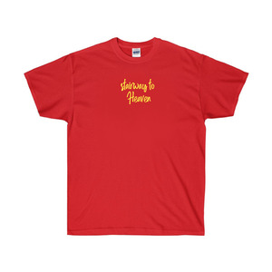TRC0123  Stairway to heaven 천국티셔츠, 빨강색, 커플티 /그래픽반팔티셔츠, 라운드면티, 라운드반팔티, 기본면티셔츠, 반팔티셔츠