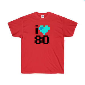 TRC042 러브80티셔츠, 빨강색 사랑커플티, 커플티 /그래픽반팔티셔츠, 라운드면티, 라운드반팔티, 기본면티셔츠, 반팔티셔츠