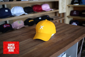 노란색 모자, X 모자, XOTIC 레터링 / 야구모자, 볼캡, 빈티지스타일, 캐쥬얼캡, 스트릿 패션, 심플한 모자