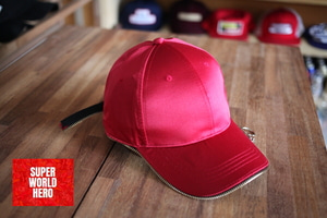 무지 빨간색 모자, 무지 빨간색 지퍼 모자, 빨간색 천모자 / 야구모자, 볼캡, 캐쥬얼캡, 스트릿 패션, 심플한 모자