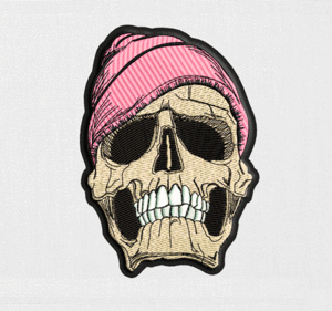 THUM003 해골패치, 비니쓴 해골 자수 패치, 색상선택 4종류 Skull embroidery 해골