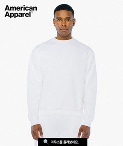 HVF496W WHITE 흰색 남성 라운드 맨투맨 / 베이직면티셔츠 아메리칸 어페럴 USA핏 라운드면티셔츠