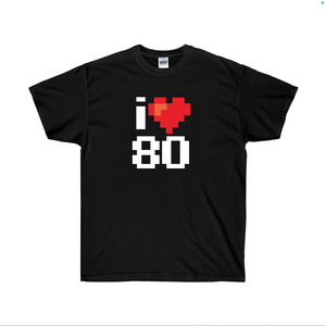 TRC043 러브80티셔츠, 검정색 사랑커플티, 커플티 /그래픽반팔티셔츠, 라운드면티, 라운드반팔티, 기본면티셔츠, 반팔티셔츠