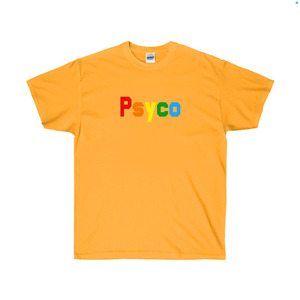 TRC0105  싸이코티셔츠, 주황색, 커플티 /그래픽반팔티셔츠, 라운드면티, 라운드반팔티, 기본면티셔츠, 반팔티셔츠