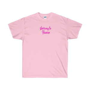 TRC0125  Stairway to heaven 천국티셔츠, 분홍색반팔티, 핑크색티, 커플티 /그래픽반팔티셔츠, 라운드면티, 라운드반팔티, 기본면티셔츠, 반팔티셔츠