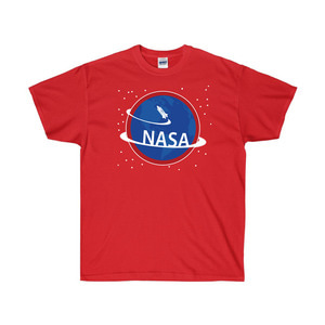TRC075  NASA티셔츠, 빨강색, 커플티 /그래픽반팔티셔츠, 라운드면티, 라운드반팔티, 기본면티셔츠, 반팔티셔츠