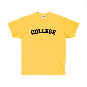 TRC072  대학생티셔츠, 대학교반티, 대학교동아리티,칼리지티셔츠, 노랑, 커플티 /그래픽반팔티셔츠, 라운드면티, 라운드반팔티, 기본면티셔츠, 반팔티셔츠